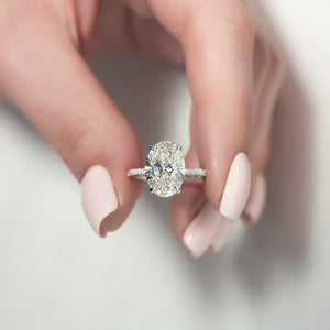 The Pave Crown Kamellie Set With A 2 Carat Oval Lab Diamond