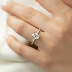 The Pave Crown Kamellie Set With A 2 Carat Oval Lab Diamond