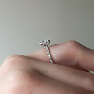The Pave Crown Kamellie Set With A 2 Carat Oval Lab Diamond