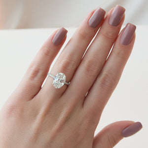 The Pave Crown Kamellie Set With A 2 Carat Oval Lab Diamond
