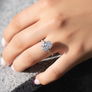 The Pave Crown Kamellie Set With A 2 Carat Oval Lab Diamond