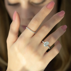 The Pave Crown Kamellie Set With A 2 Carat Oval Lab Diamond