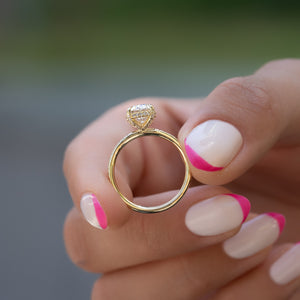 The Pave Crown Kamellie Set With A 1 Carat Oval Lab Diamond