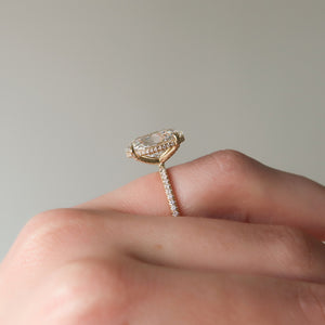The Pave Crown Kamellie Set With A 1 Carat Oval Lab Diamond