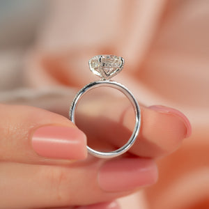 The Pave Crown Kamellie Set With A Round Moissanite