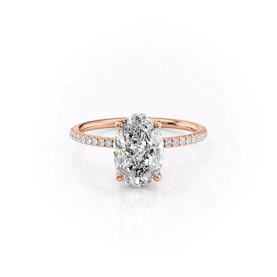 The Pave Crown Kamellie Set With A 3 Carat Oval Lab Diamond