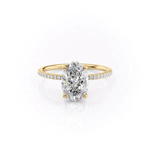 The Pave Crown Kamellie Set With A 3 Carat Oval Lab Diamond