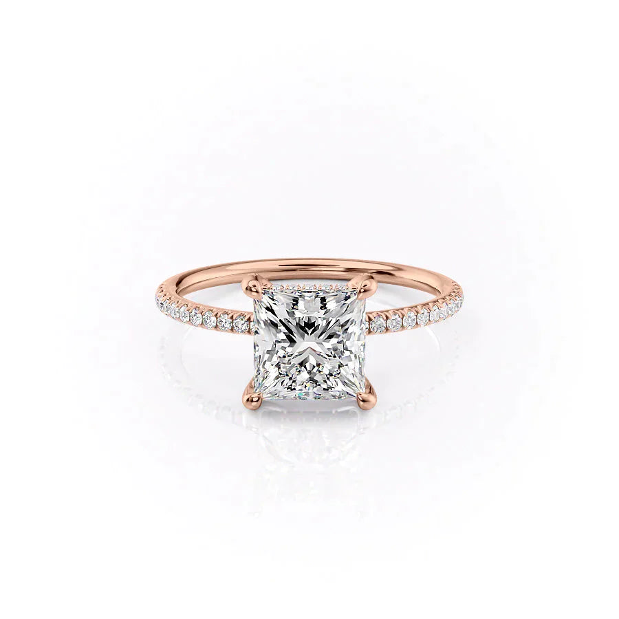 The Pave Crown Kamellie Set With A 2.5 Carat Princess Moissanite