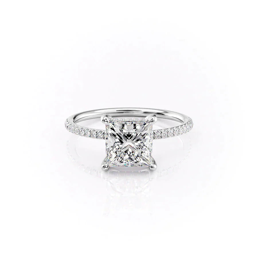 The Pave Crown Kamellie Set With A 3.5 Carat Princess Moissanite