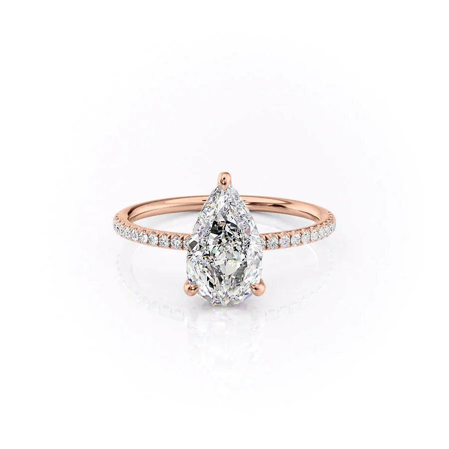 The Pave Crown Kamellie Set With A 1 Carat Pear Lab Diamond