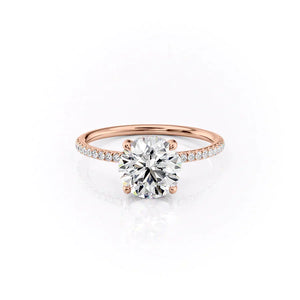 The Pave Crown Kamellie Set With A 4.5 Carat Round Moissanite