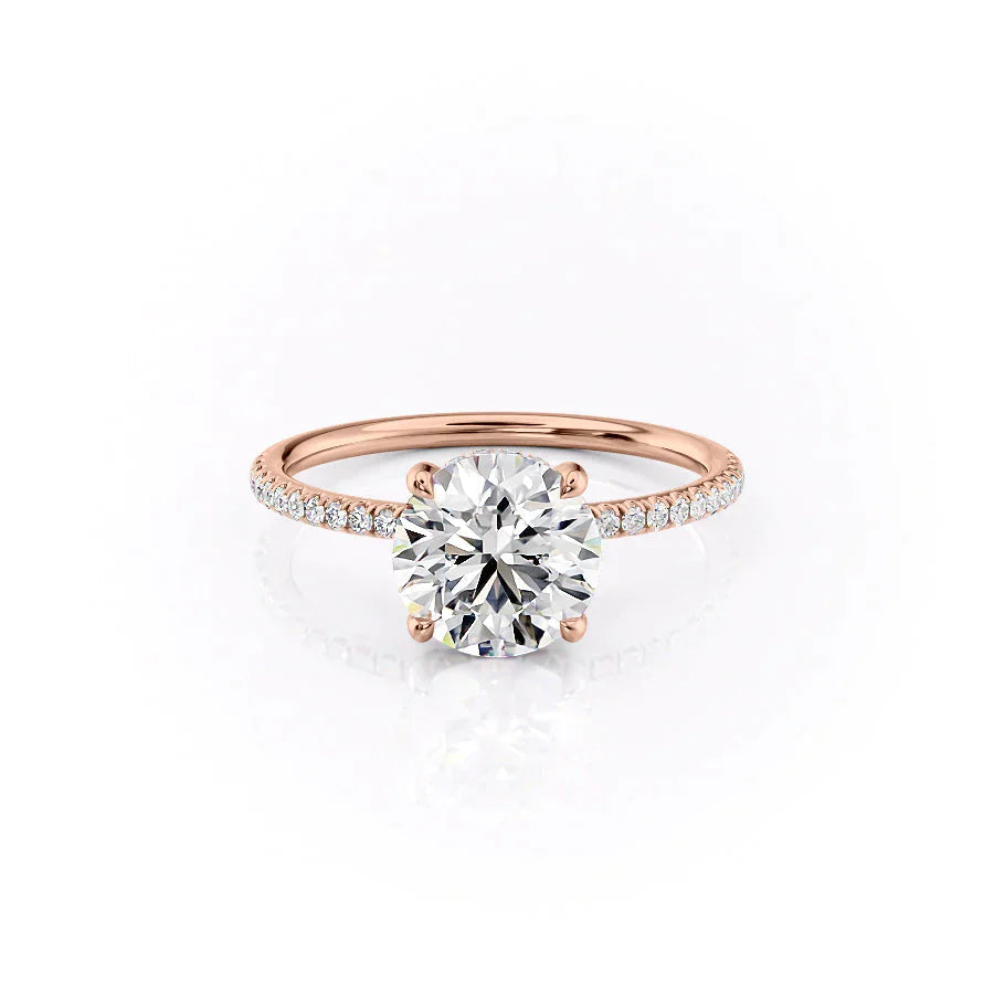 The Pave Crown Kamellie Set With A 1.5 Carat Round Lab Diamond
