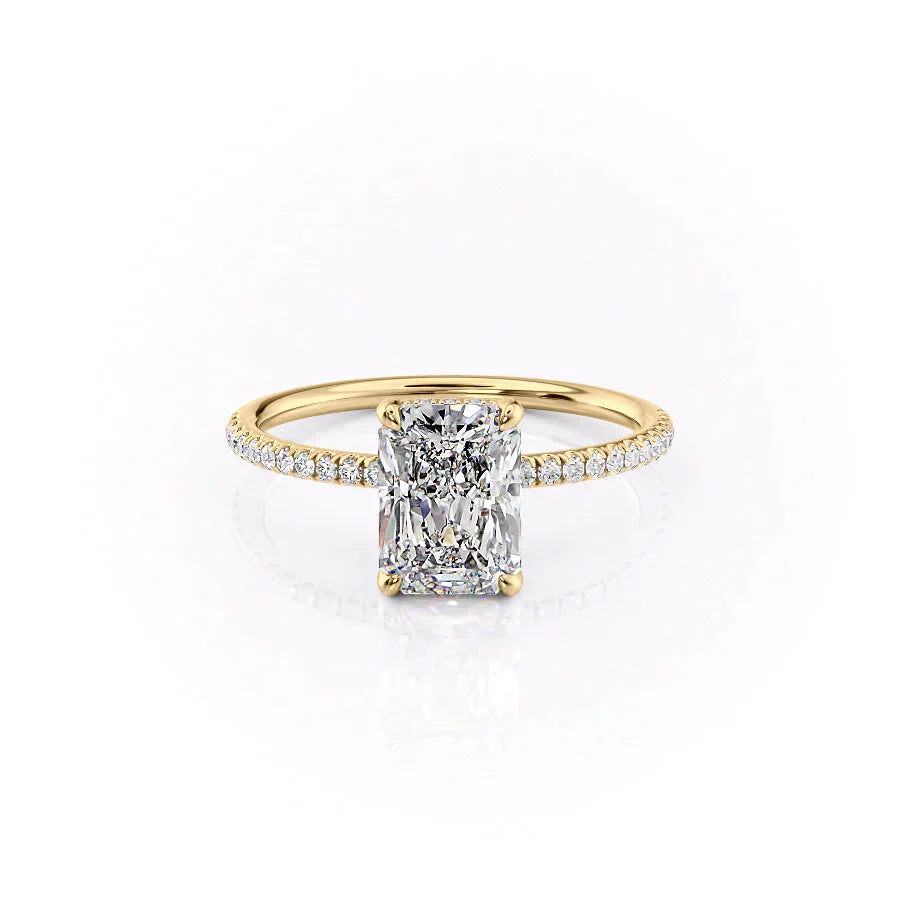 The Pave Crown Kamellie Set With A 4 Carat Radiant Moissanite