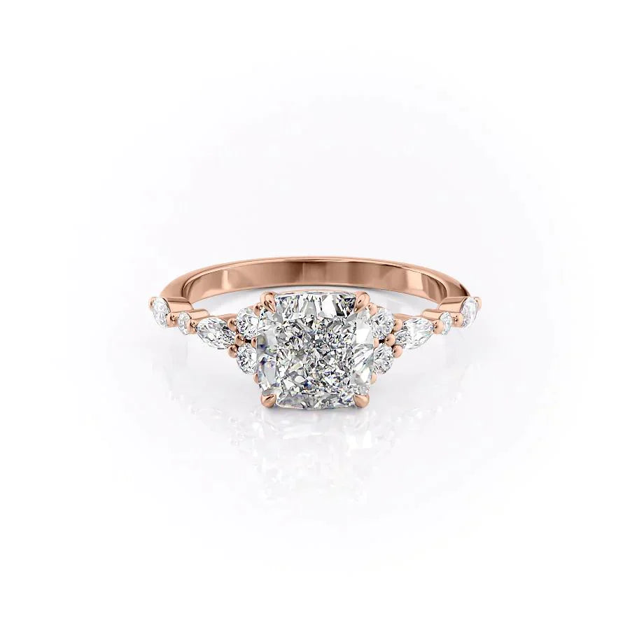 The Kristen Set With A 2.5 Carat Cushion Lab Diamond