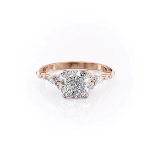 The Kristen Set With A 2.5 Carat Cushion Moissanite