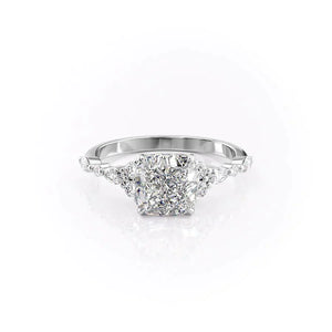 The Kristen Set With A 1 Carat Cushion Moissanite