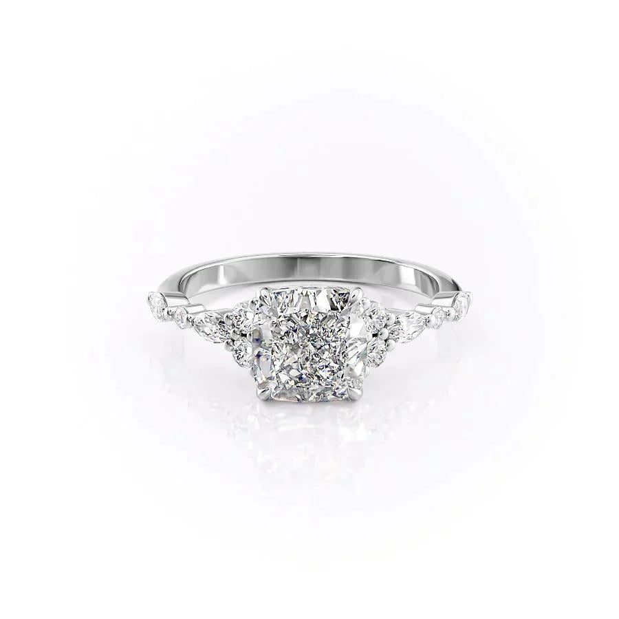The Kristen Set With A 1.5 Carat Cushion Lab Diamond