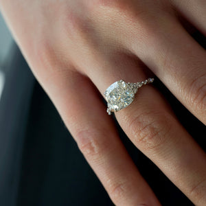 The Kristen Set With A 2 Carat Cushion Lab Diamond