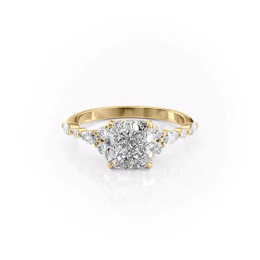 The Kristen Set With A 4 Carat Cushion Moissanite
