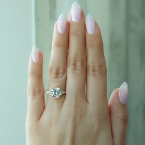 The Kristen Set With A 1 Carat Cushion Lab Diamond