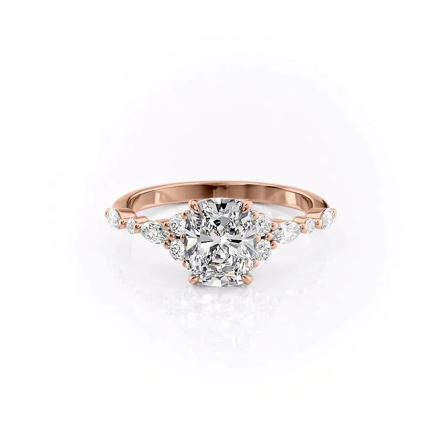 The Kristen Set With A 1 Carat Elongated Cushion Lab Diamond