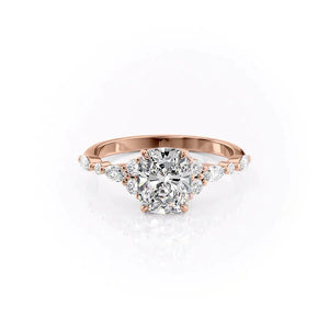 The Kristen Set With A 1.5 Carat Elongated Cushion Moissanite