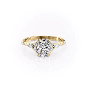 The Kristen Set With A 1 Carat Elongated Cushion Lab Diamond