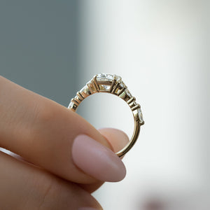 The Kristen Set With A 1 Carat Elongated Cushion Lab Diamond