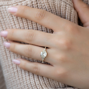 The Kristen Set With A 1 Carat Elongated Cushion Lab Diamond