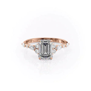 The Kristen Set With A 4 Carat Emerald Moissanite