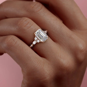 The Kristen Set With A 1.5 Carat Emerald Lab Diamond