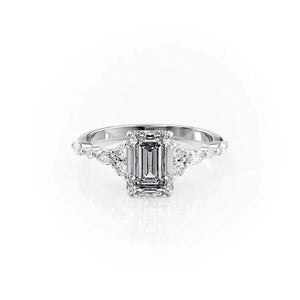 The Kristen Set With A 5 Carat Emerald Moissanite
