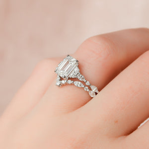 The Kristen Set With A 3 Carat Emerald Lab Diamond