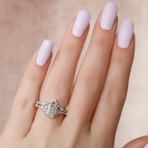 The Kristen Set With A 3 Carat Emerald Lab Diamond