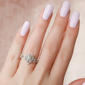 The Kristen Set With A 3 Carat Emerald Lab Diamond