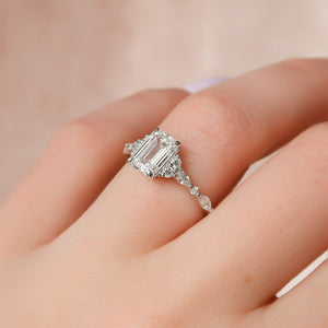 The Kristen Set With A 3 Carat Emerald Lab Diamond