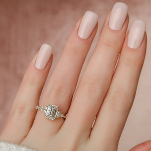 The Kristen Set With A 1 Carat Emerald Lab Diamond