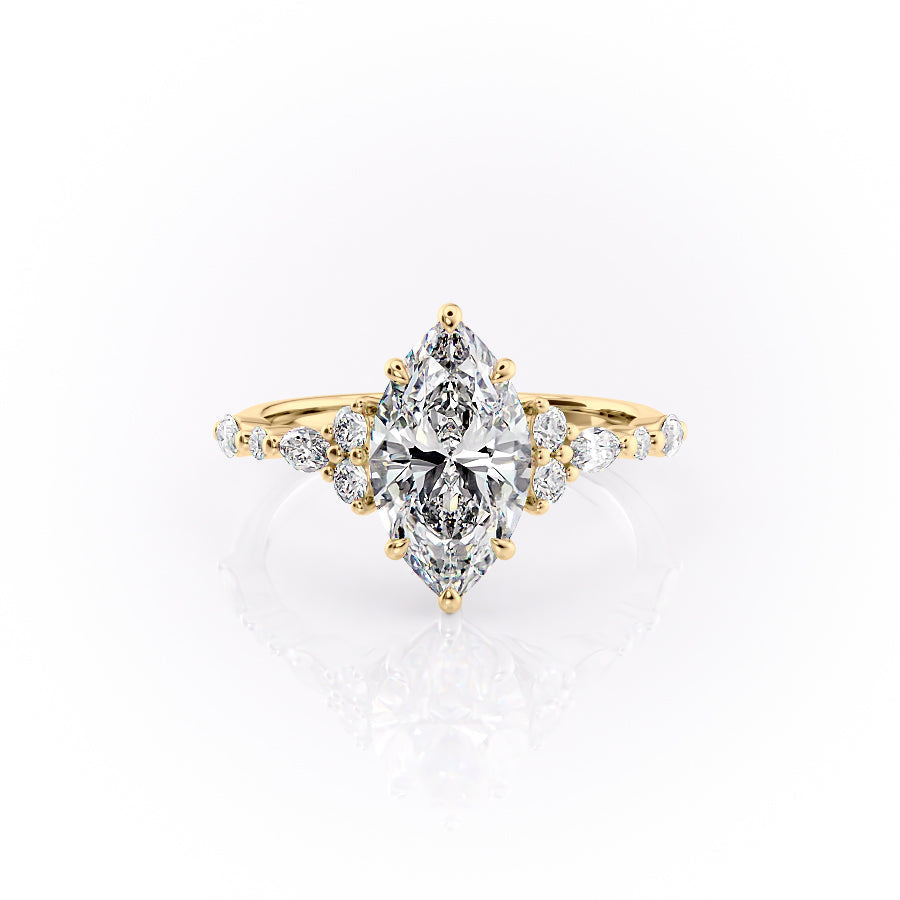 The Kristen Set With A 1.5 Carat Marquise Moissanite