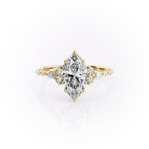 The Kristen Set With A 3.5 Carat Marquise Moissanite