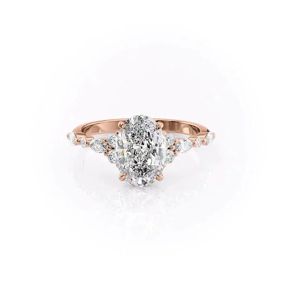 The Kristen Set With A 1 Carat Oval Moissanite