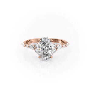The Kristen Set With A 2 Carat Oval Moissanite