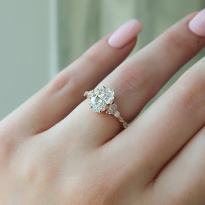 The Kristen Set With A 4.5 Carat Oval Moissanite