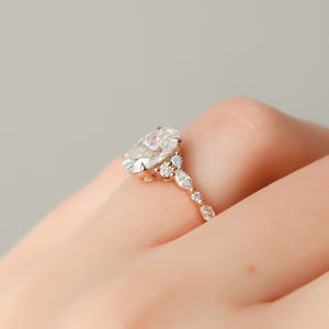 The Kristen Set With A 4.5 Carat Oval Moissanite