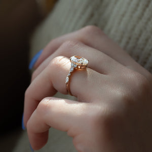 The Kristen Set With A 4.5 Carat Oval Moissanite