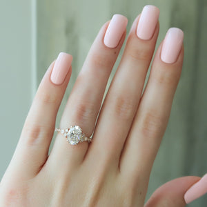 The Kristen Set With A 4.5 Carat Oval Moissanite