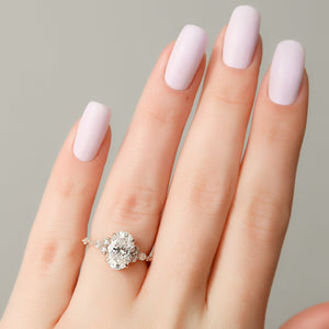 The Kristen Set With A 4.5 Carat Oval Moissanite