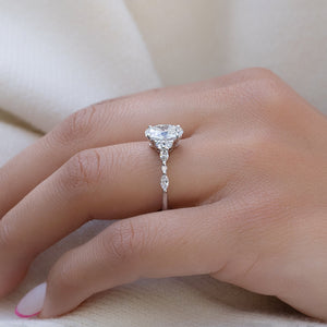 The Kristen Set With A Oval Moissanite