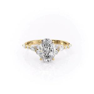 The Kristen Set With A 4.5 Carat Oval Moissanite