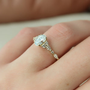 The Kristen Set With A Oval Moissanite