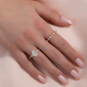 The Kristen Set With A 1.5 Carat Oval Lab Diamond